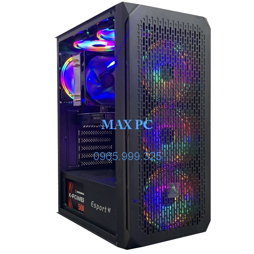 Máy tính chơi game thiết kế đồ họa MAX PC CPU core i5 10400F, Ram 32GB,SSD M2 256GB, HDD 1TB Card 1050TI + Qùa tặng