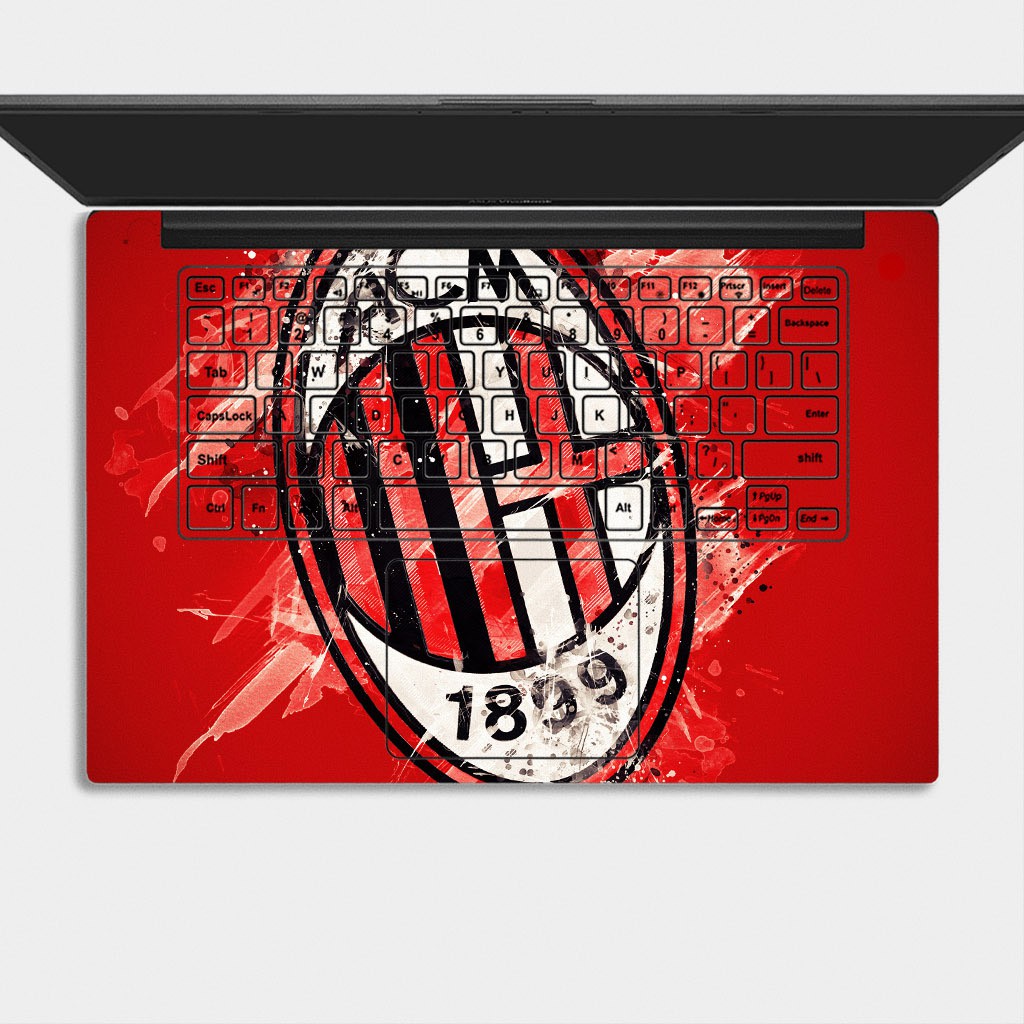 Bộ skin dán laptop mẫu Logo AC MILAN / Có mẫu decal dán cho tất cả các hãng máy tính