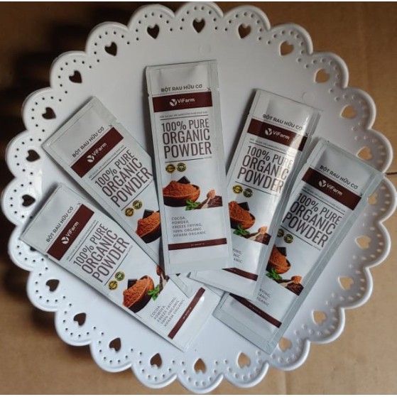 Bột Ca Cao Nguyên Chất 100% ViFarm Pure Organic powder Bột Cacao không đường Hỗ Trợ Giảm Cân Ăn Kiêng detox Eat Clean