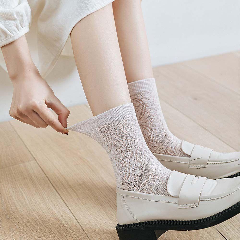Vớ Cotton Cổ Trung Thoáng Khí Màu Sắc Ngọt Ngào Thời Trang Xuân Hè Cho Nữ VANES1