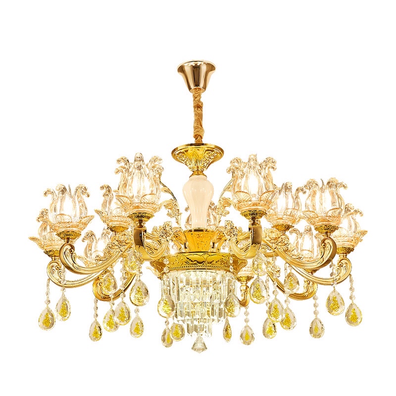 Đèn chùm 15 Tay 6212 Bát Thuỷ tinh pha lê