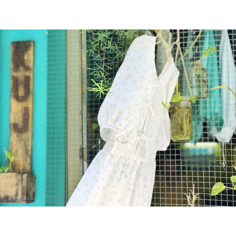 Diệp Hạ Châu Dress/ váy babydoll hoa nhí xinh xắn cột nơ sau