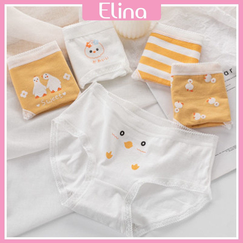 Quần Lót Nữ Cute Cotton Cao Cấp Kháng Khuẩn Viền Ren ELINA QL02