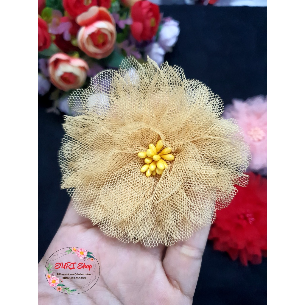 HOA VOAN LƯỚI TRANG TRÍ 8cm