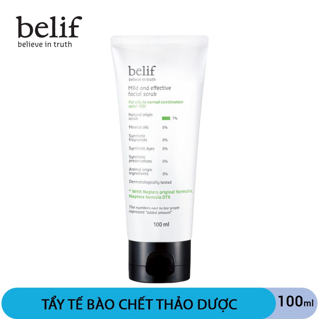 [Mã COSLG5 giảm 10%]Tẩy tế bào chết thảo dược Belif Mild And Effective Facial Scrub 100ml