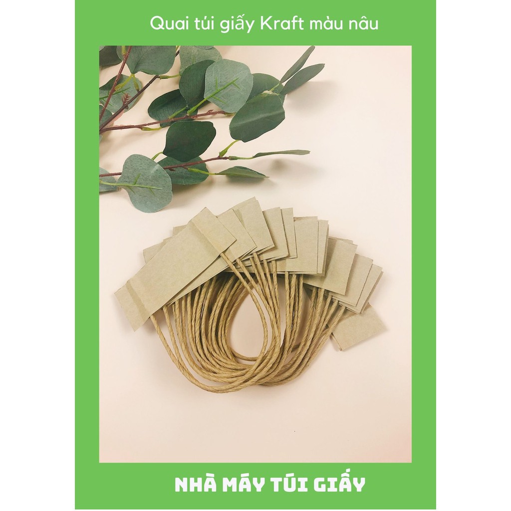 [SET 100 ĐÔI] Quai túi giấy Kraft Nâu giấy nhập khẩu từ Nhật Bản