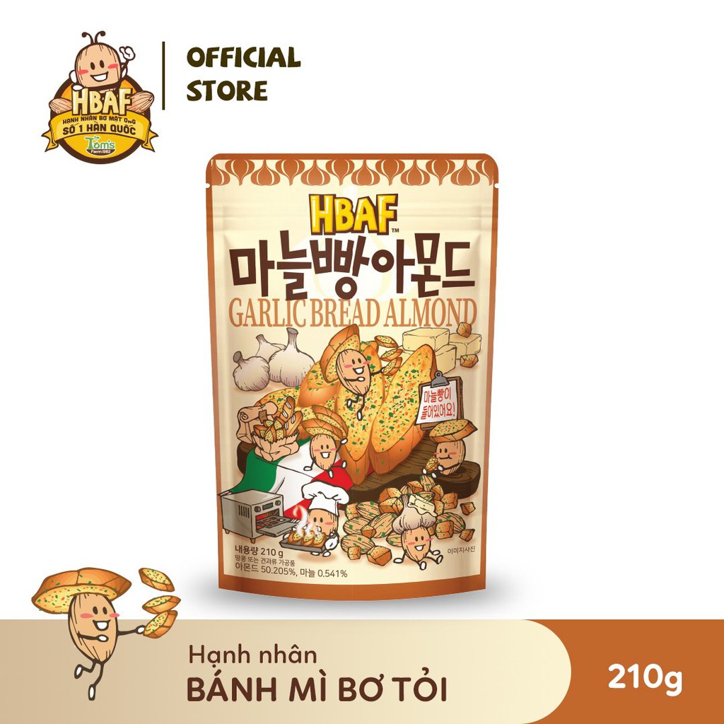 [MỚI] Hạt Hạnh nhân Mix Bánh mì Bơ Tỏi kiểu Pháp HBAF 210g