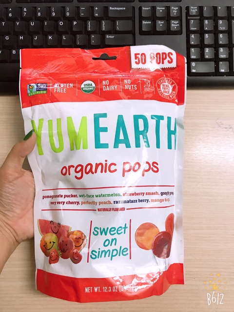 ?Combo 10 Kẹo mút hữu cơ YUMEARTH Organic Pops