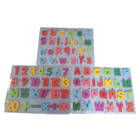 Bảng gỗ chữ số nổi 3D nền xanh màu sắc tươi đẹp quà tặng cho bé trẻ em