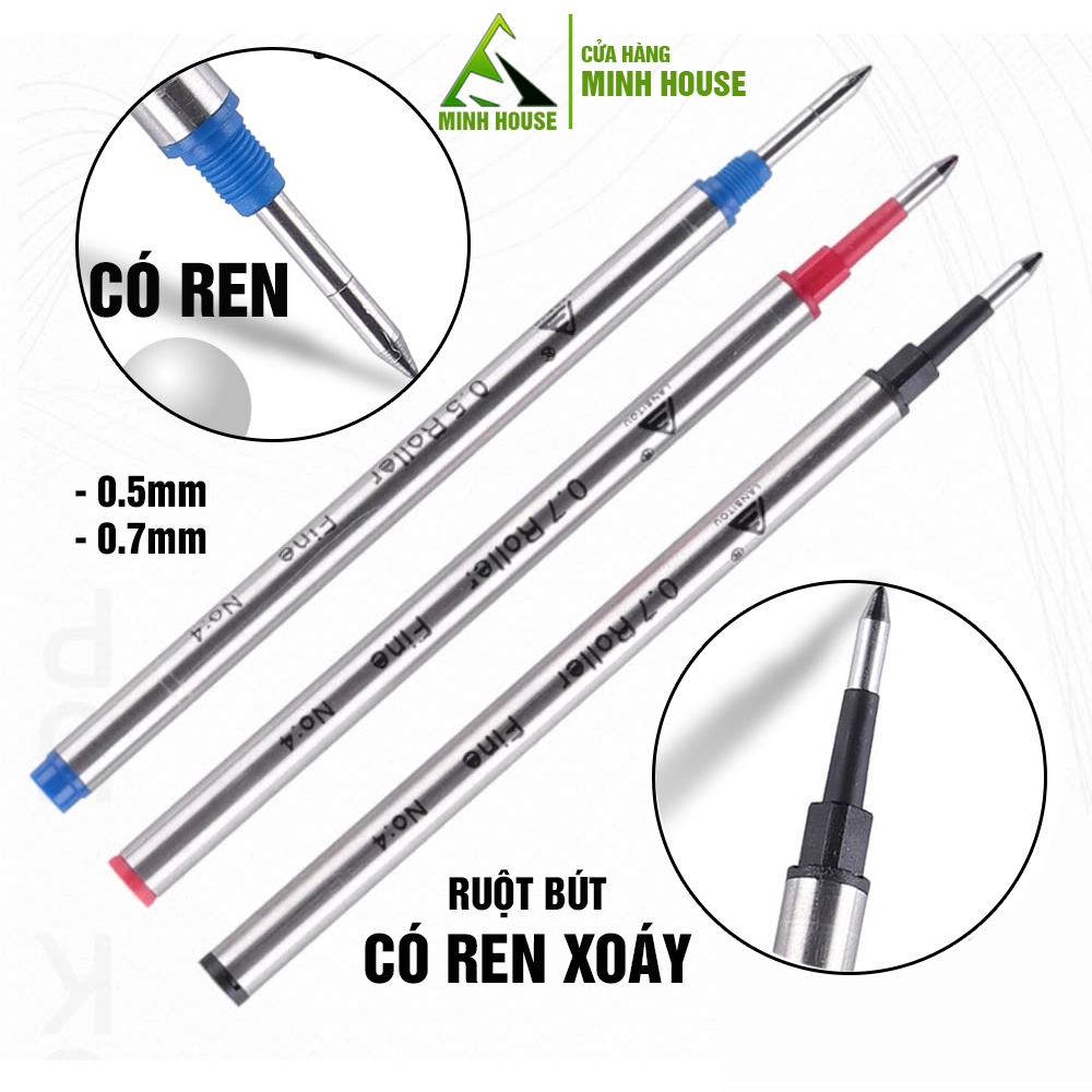 2 Ruột bút bi cây viết có ren xoáy cho các dòng bút Parker, Montblanc. Picasso, Lamy Minh House