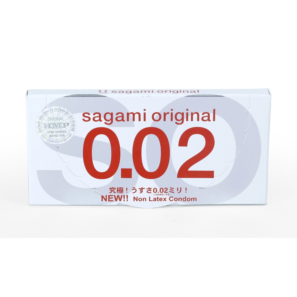 Bao cao su cực siêu mỏng Sagami Original 0.02mm - Hộp 2 cái