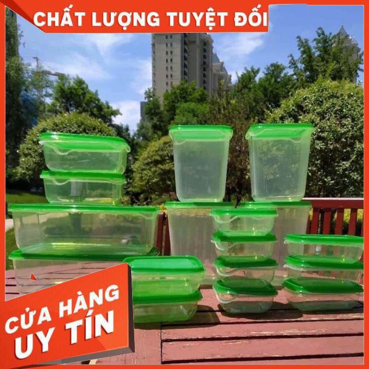 Bộ Hộp 17 Món - Set 17 Hộp Nhựa Cao Cấp Đựng Thực Phẩm Bảo Quản Tủ Lạnh [XẢ KHO]