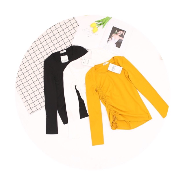 Áo thun dài tay nữ bozip xịn dây rút
