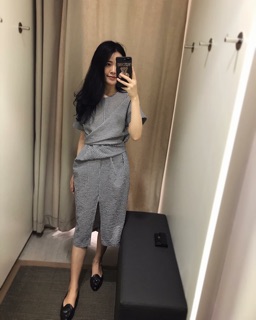 Váy caro vạt chéo