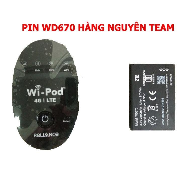 PIN CHÍNH ZTE WD670 SIÊU TỐC PIN GẮN CHO CỤC PHÁT WIFI Wi-Pod