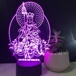 Đèn led khắc tượng Địa Tạng Vương Bồ Tát, tranh thư pháp,để bàn, trang trí,đèn ngủ,quà tặng, khắc hình theo yêu cầu