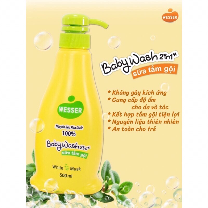 Sữa Tắm Gội Wesser 2 In 1 500ml