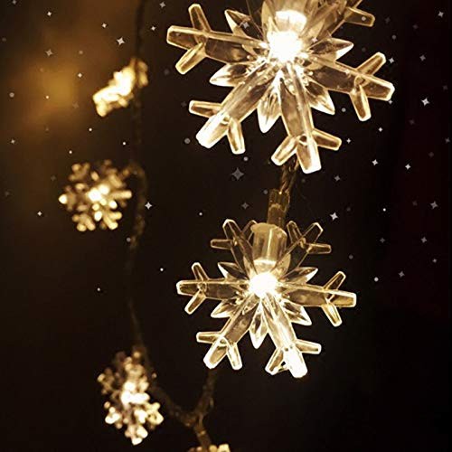 Dây đèn 2m với 20 đèn LED hình bông tuyết chạy pin dùng trang trí Giáng Sinh