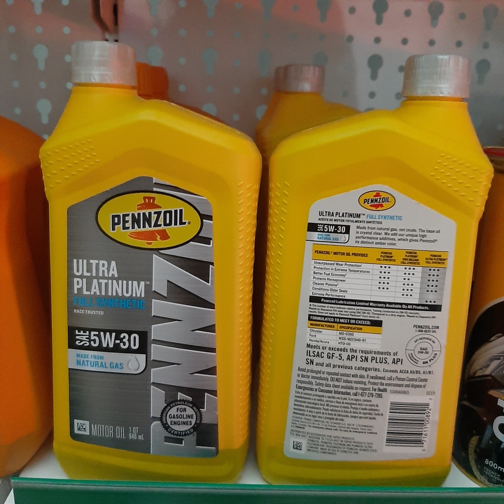 Nhớt xe ga PENNZOIL ULTRA PLATIUM 5W30 946ml nhập khẩu Mỹ