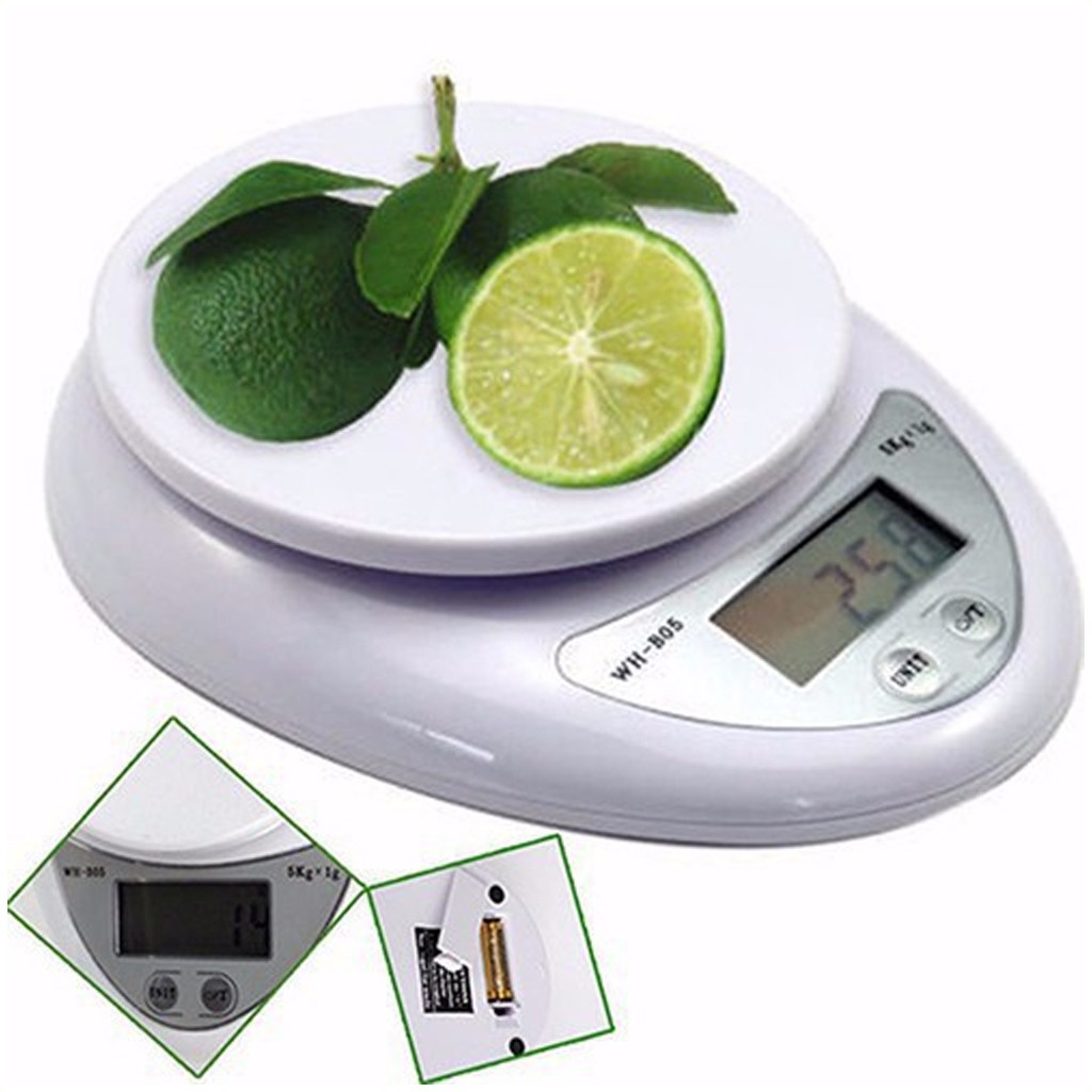 Cân Điện Tử Mini, Cân Thực Phẩm Nhà Bếp Electronic Kitchen Scale 5Kg Cao Cấp