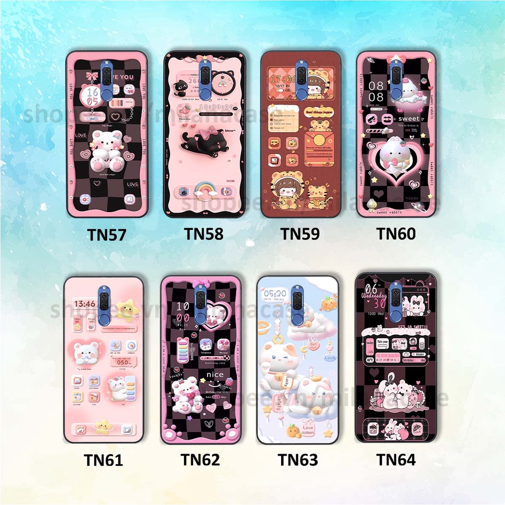 Ốp Huawei Nova 2i hình đồng hồ icon gấu mèo cute cực dễ thương ngộ nghĩnh