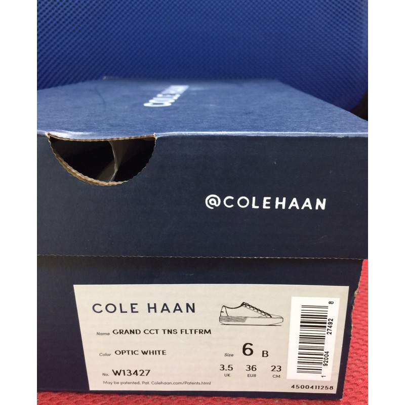 Giày sneaker Cole Haan nữ trắng size 36 cao 3,5cm