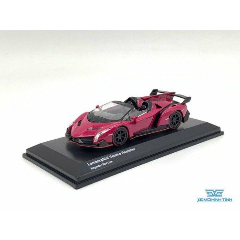 Xe Mô Hình Lamborghini Veneno Roadster 1:64 Kyosho (Hồng)