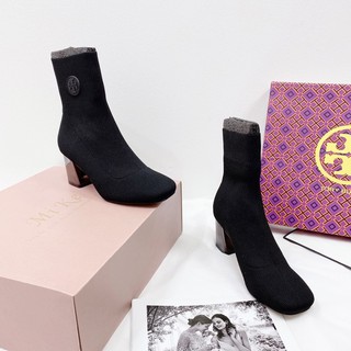 Bốt len lửng tory burch gót tráng gương fullbox