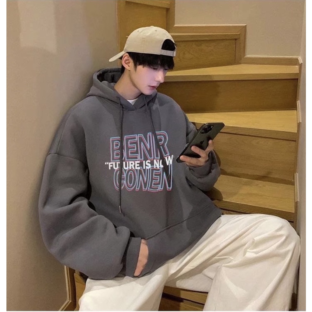 Hoddie , áo nỉ có mũ form rộng thụng in chữ BENRCONEN phong cách cực chất cho nam nữ