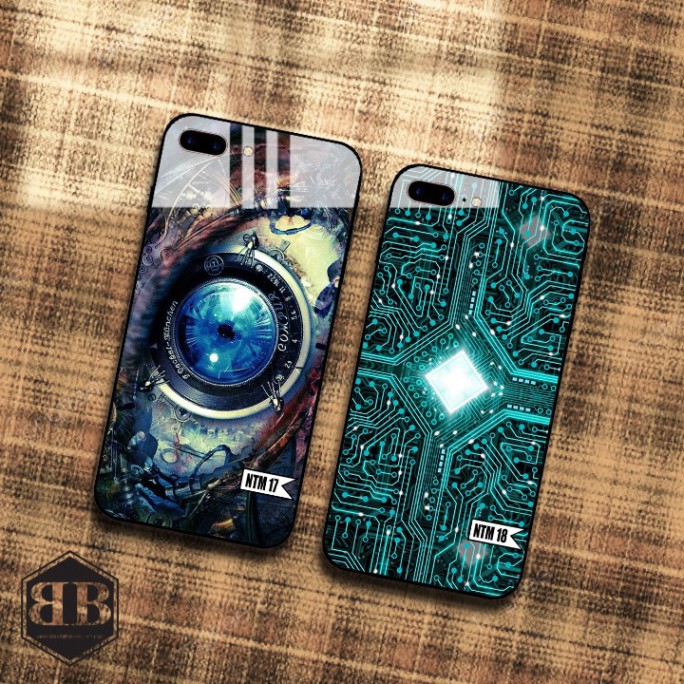 Ốp lưng kính cường lực iphone 7 plus / iphone 8 plus hình in sáng tạo