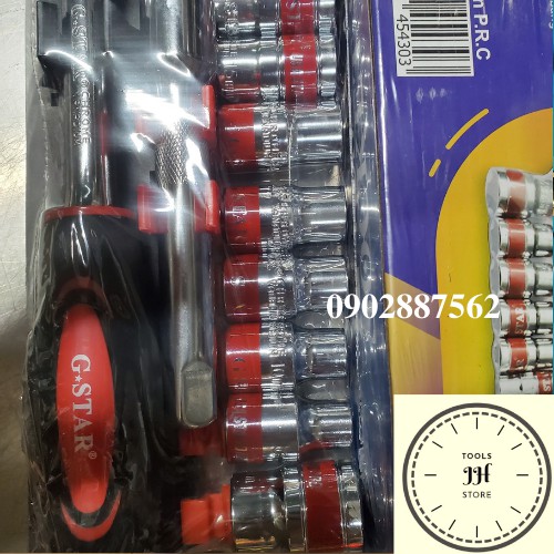 bộ tuýp 12 món cần tự động G-STAR 1/2 thép không gỉ cao cấp