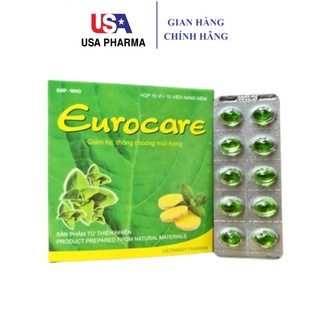 Viên uống Eurocare - Giảm ho thông thoáng mũi họng (hộp 100 viên)