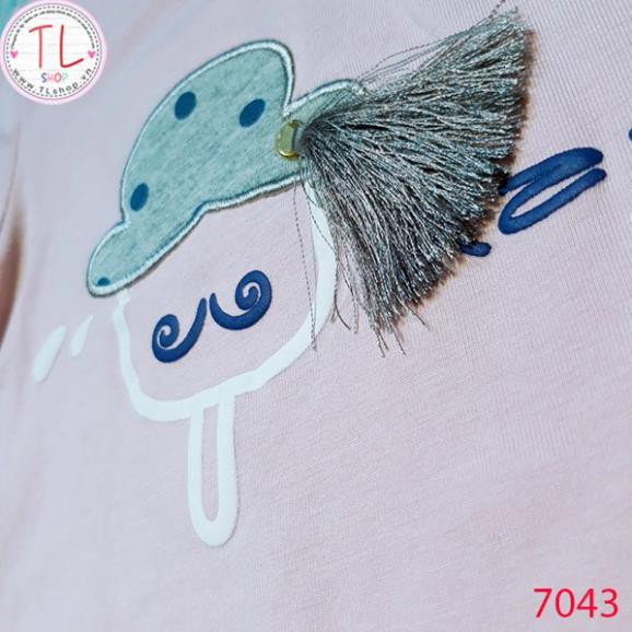 Thời Trang Trẻ Em -Set đồ bộ họa tiết đính tua rua quần chấm bi– Quần Áo Bé Trai - Bộ Bé Trai - Quần Áo Bé Gái - Bộ Bé