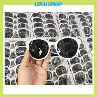 Kính râm gọng trắng tròn mắt đen KR004 - Kính mát nữ mắt tròn gọng trắng hothit kính râm đi biển trắng