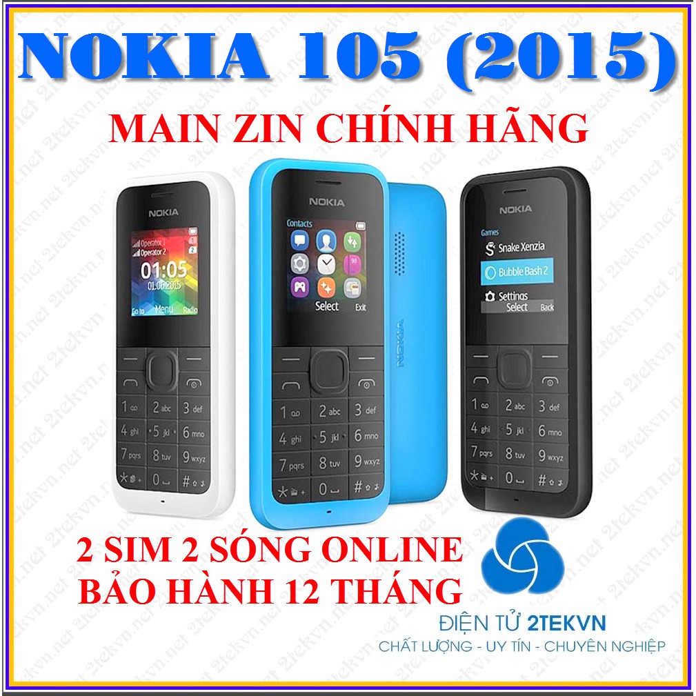 Điện thoại cổ 2 sim Nokia 105 pin khủng giá rẻ