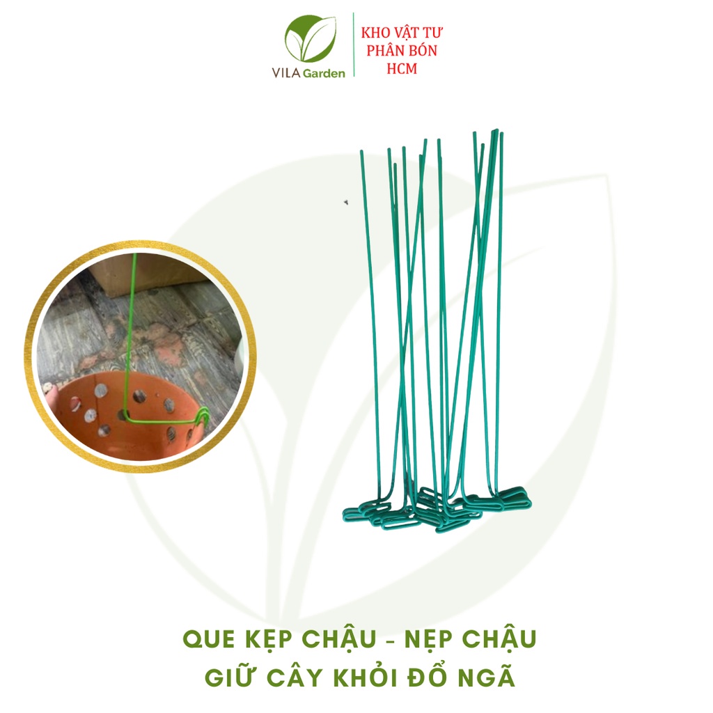 Que kẹp chậu giữ lan - nẹp chậu - ghim chậu loại chưa uốn độ dài 28-30cm (bọc nhựa)