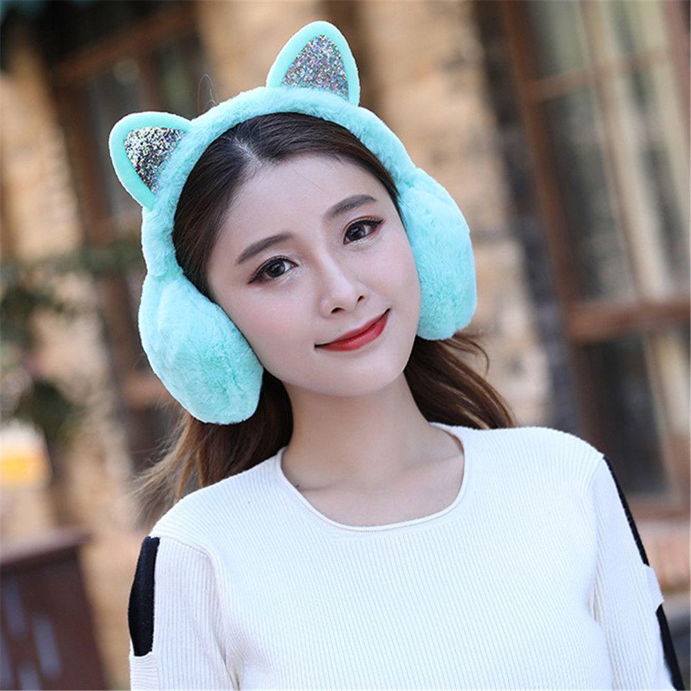 Chụp Tai Giữ Ấm Mùa Đông Đính Kim Sa Lấp Lánh Dành Cho Nữ