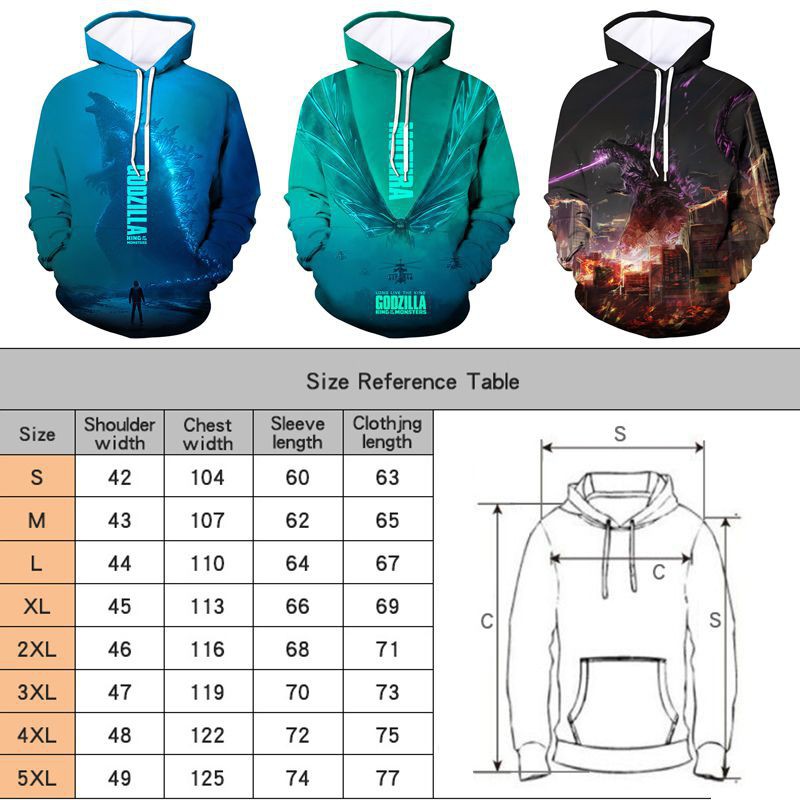 Áo Hoodie In Hình Godzilla: King Of The Monsters 3d Cho Nam Nữ | BigBuy360 - bigbuy360.vn