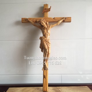 Tượng Chúa Chịu Nạn 50cm (Thánh Giá 85x50cm) gỗ pơ mu