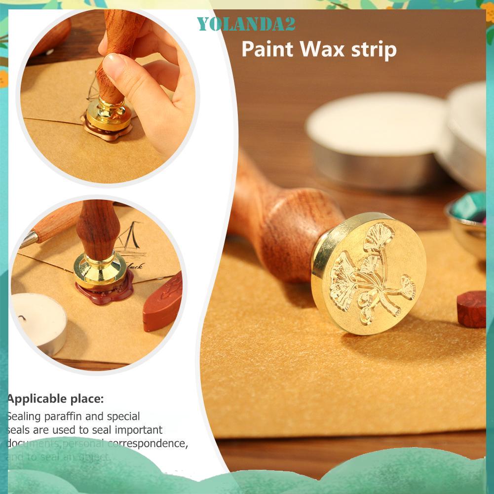 Con Dấu Đóng Sáp Tay Cầm Gỗ Họa Tiết Cây Cối Cổ Điển