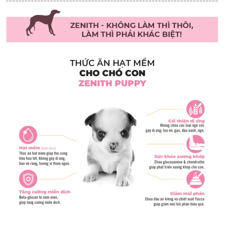 Hạt Mềm Cho Chó Con (&lt; 1 tuổi) Zenith Puppy