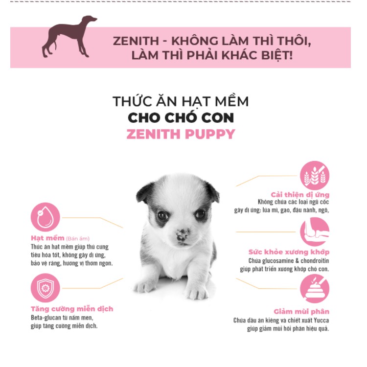 Hạt Mềm Cho Chó Con (< 1 tuổi) Zenith Puppy