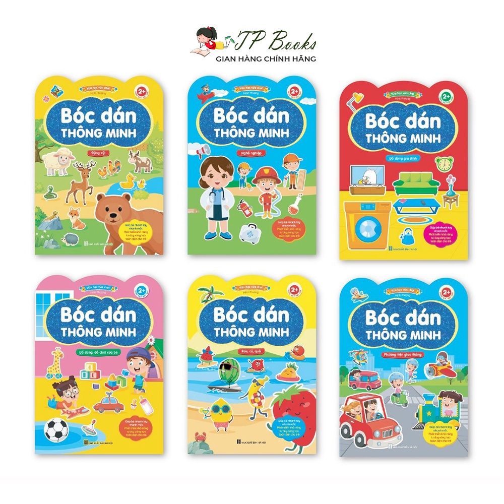 Sách - Bóc dán thông minh song ngữ Việt Anh dành cho trẻ từ 2-6 tuổi (Bộ 6 cuốn)