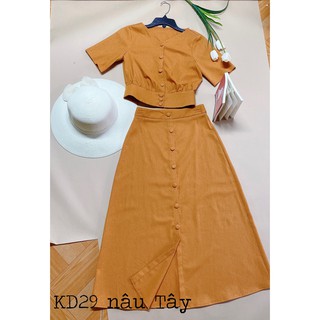 Sét áo croptop và chân váy A KD29