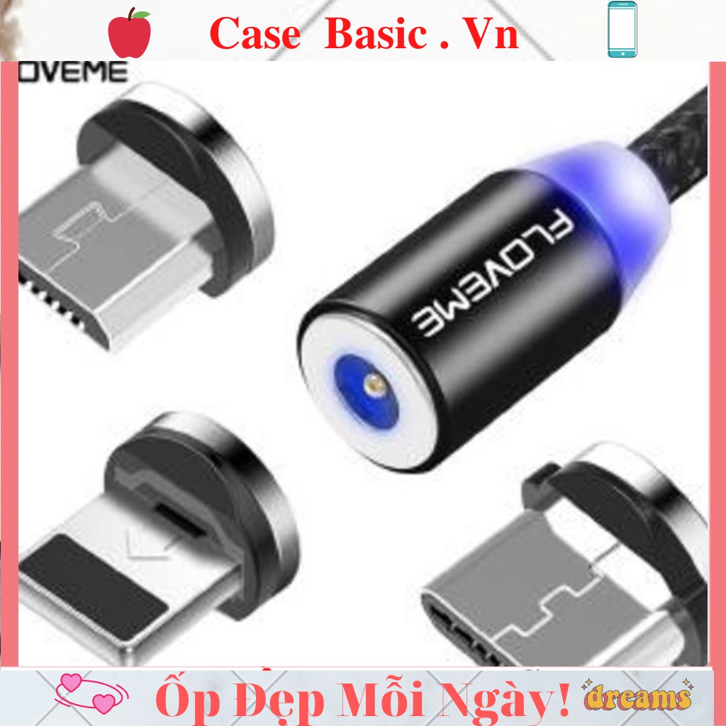 Dây sạc đầu nam châm Micro USB /Type C/Lightning 2A cho iOS/Android