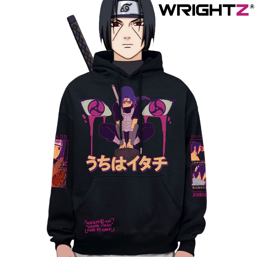 Áo hoodie Wrightz anime manga naruto uchiha itachi saringan thời trang đường phố unisex