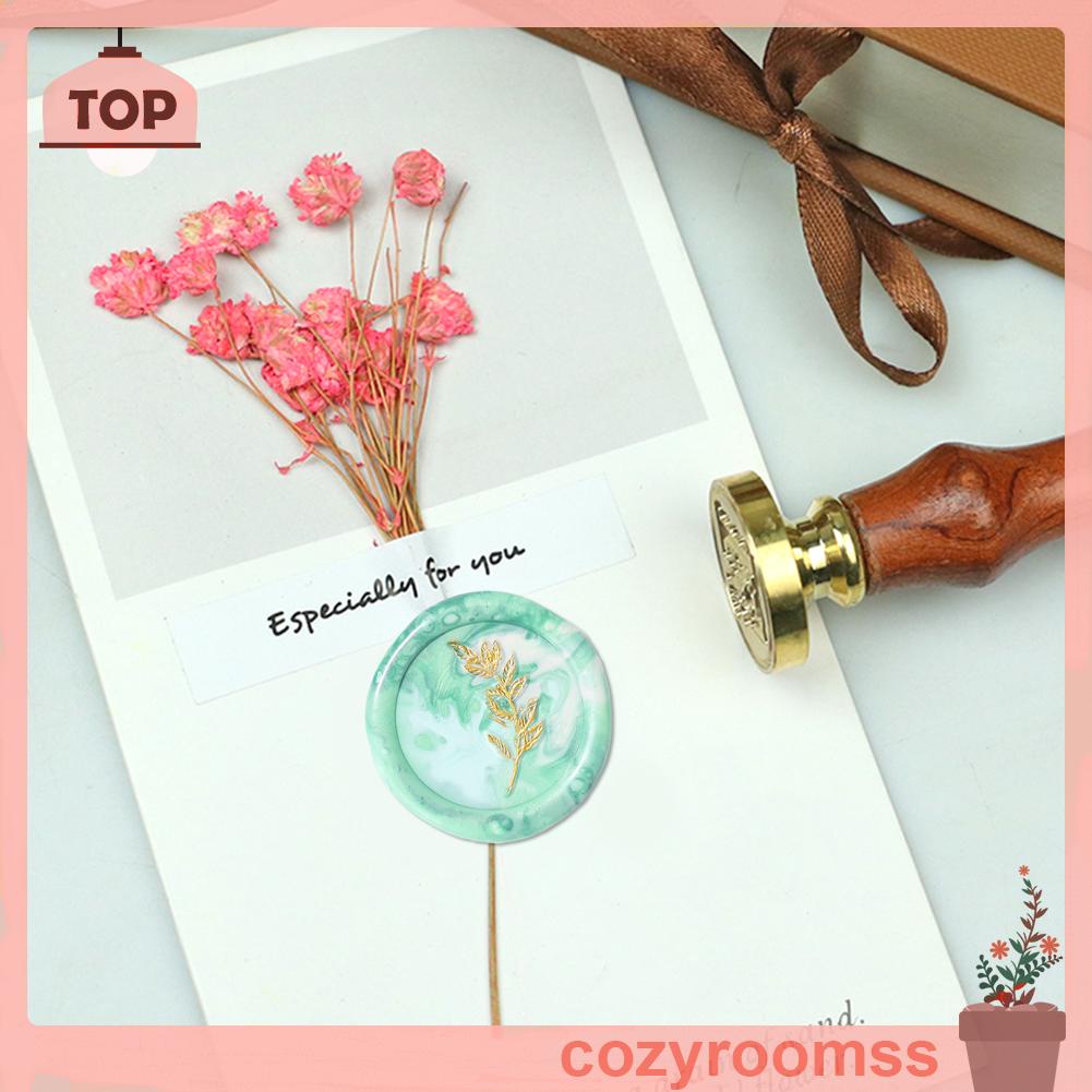 Con dấu đóng sáp niêm phong bì thư bằng đồng hình hoa lá trang trí thiệp cưới/ sản phẩm thủ công