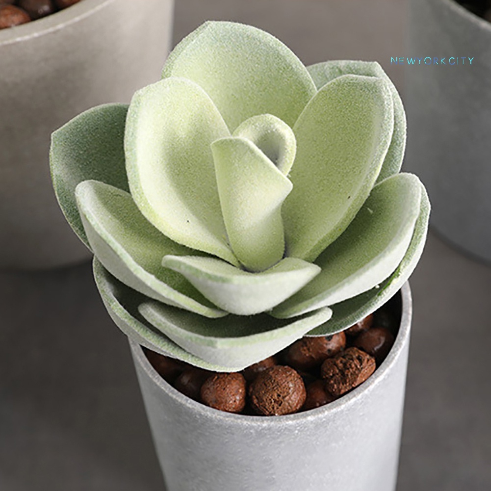 Chậu Cây Sen Đá Mini Nhân Tạo Để Bàn Trang Trí Nhà Cửa/Ban Công