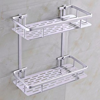Kệ để đồ nhà tắm 2 tầng chữ nhật hợp kim
