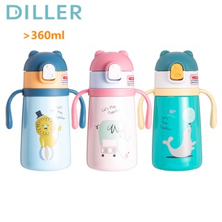 Diller Vacuum Flask Thermos With Straw 316 Stainless Steel Children Drinking Water Bottle MLH8792